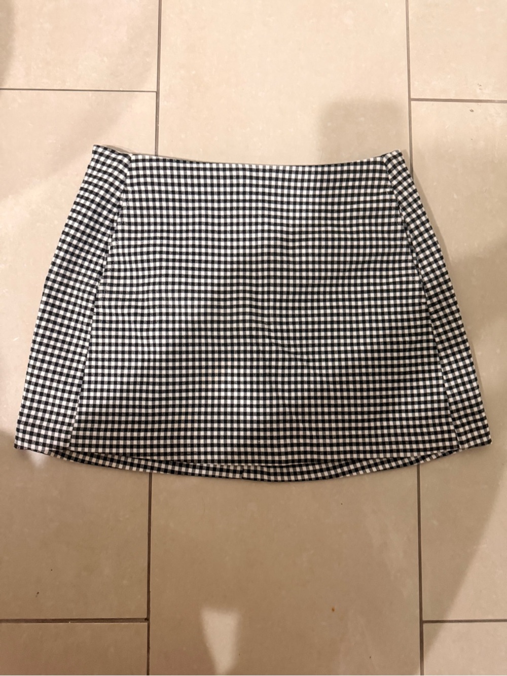 Gingham Mini Skirt - Black & White